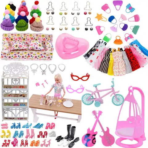 Аксессуары для Барби, мини юбка, наряд, бикини, купальник, гитара, высокие каблуки, штаны для 11,8 дюймовой кукольной одежды, игрушки нашего пок...