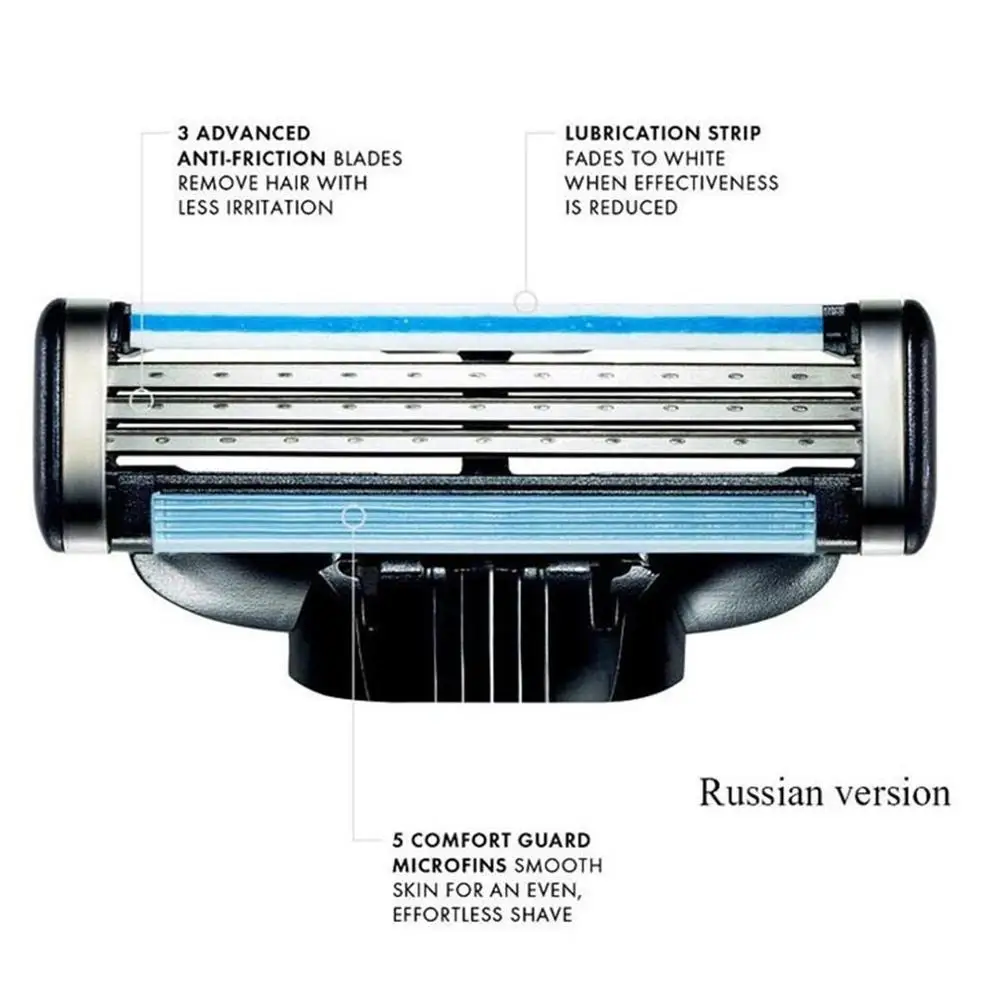 Мужская Безопасная бритва 4 шт. лезвия для ухода за кожей лица ручная кассета