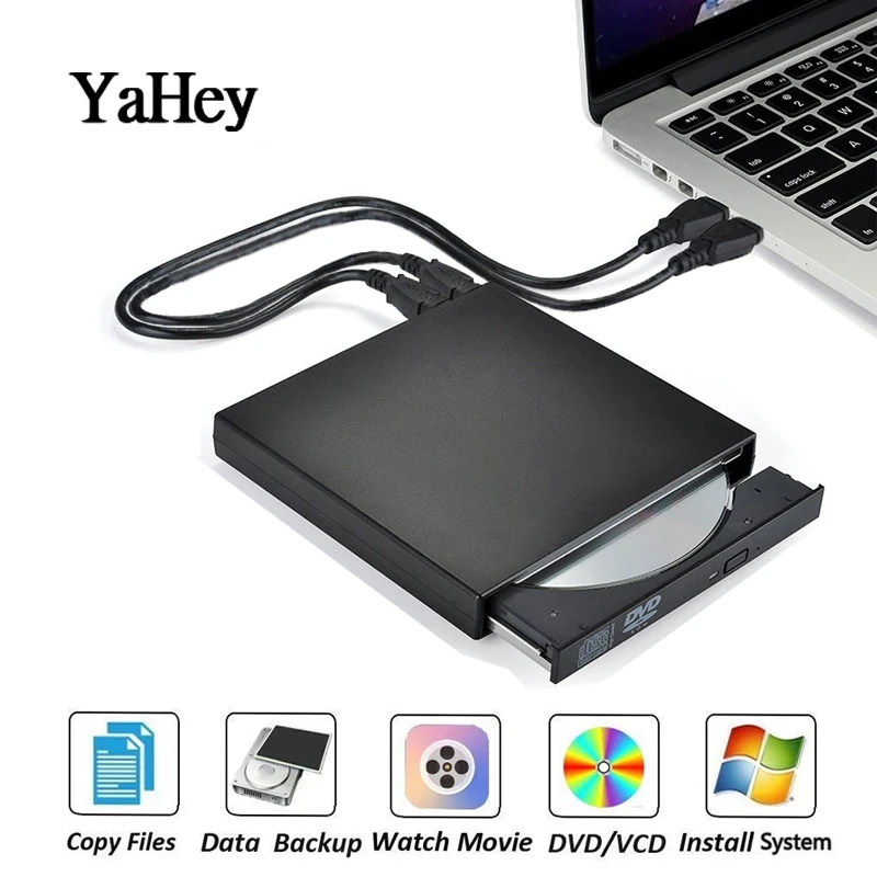 PD0010 Внешние USB DVD оптические приводы CD/DVD плеер CD-RW записывающее устройство Портативный для ноутбука компьютера ПК Windows+ сумка для привода - Цвет: PD0010