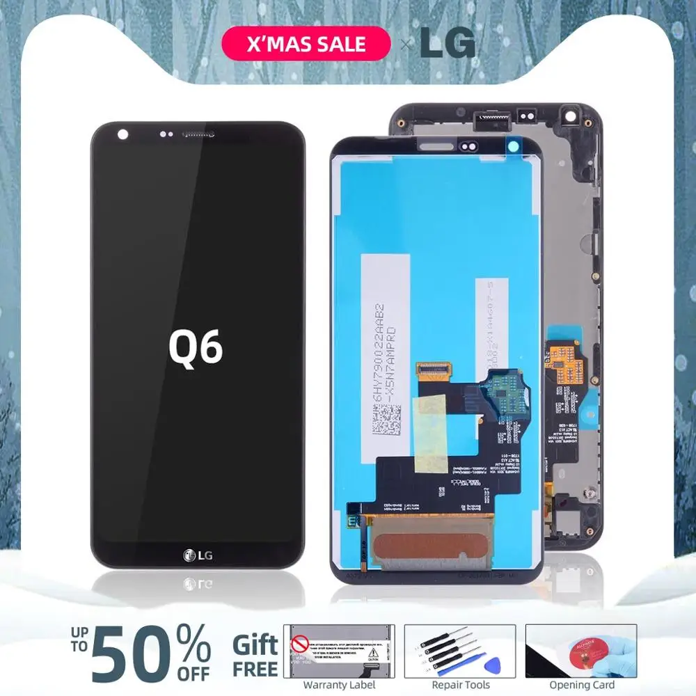 5.5" 2160x1080 ips тачскрин дисплей экран для LG Q6 сенсорный дисплей LCD с тачскрином в рамке замена запчасти G6 Черный