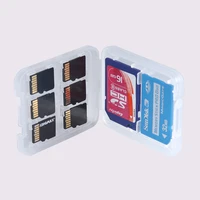 5pc 8 in 1 protector holder plastic transparent mini for sd sdhc tf ms memory card storage case box bag