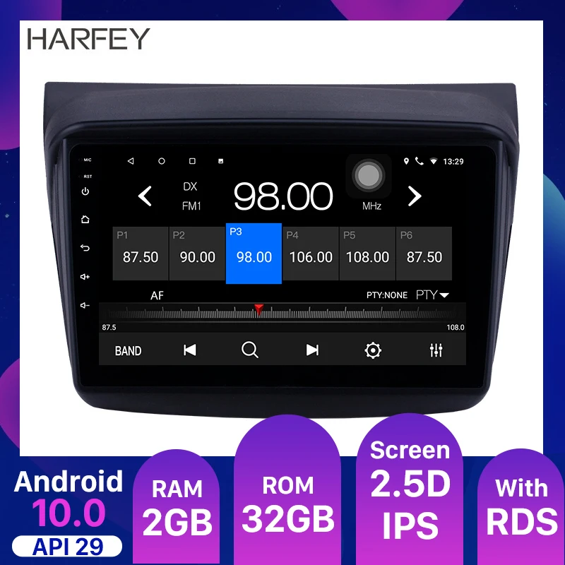 Головное устройство Harfey 9 &quotAndroid 10 0 GPS плеер для Mitsubishi Pajero Sport/L200/2006 + Triton/2008 PAJERO 2010