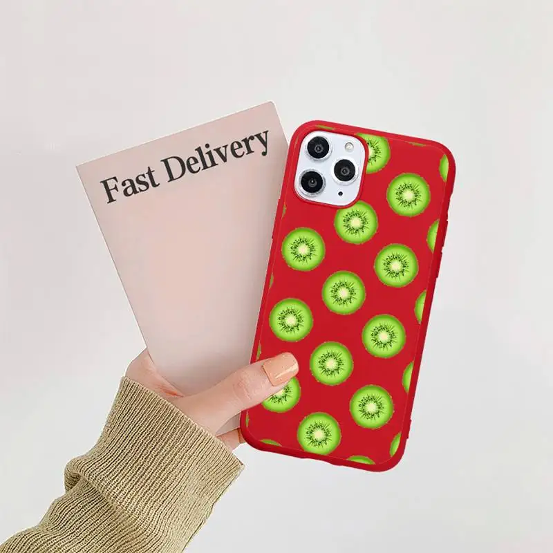 

Kiwi fruit pattern Phone Case Candy Color for iPhone 6 7 8 11 12 s mini pro X XS XR MAX Plus