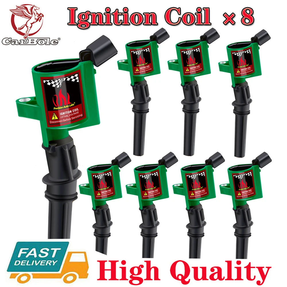 

8 Pack Super Ignition Coils High Energy Coils For Ford F550 F250 F150 Lincoln V8 4.6L 5.4L 2000-2004 Green DG508 Ignition Coil