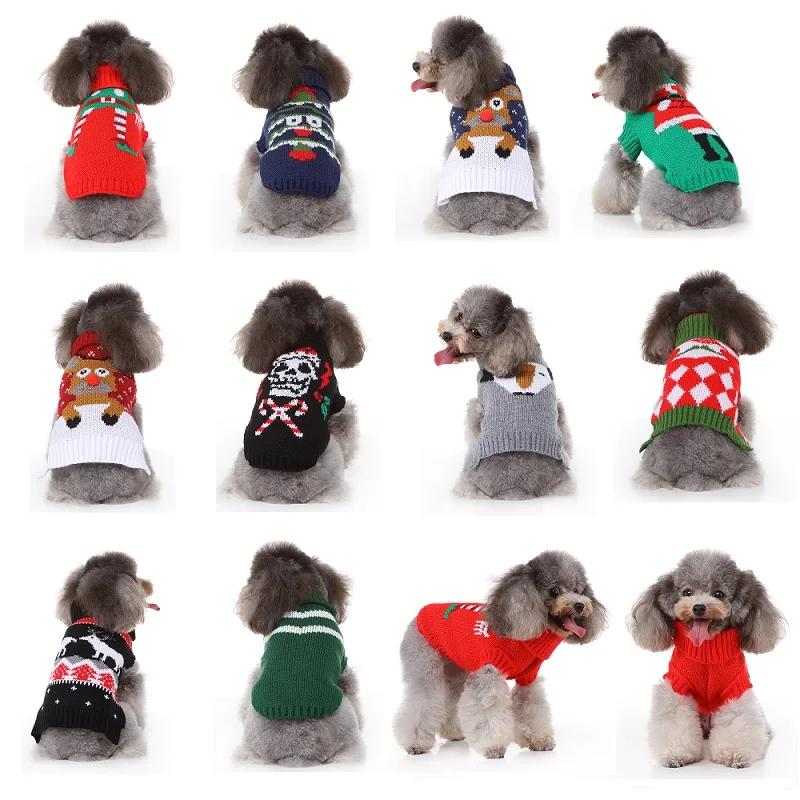 Pet Cat Sweater Clothes For Small Dog Christmas Cats Coat Halloween Warm Jacket Knitting Costume 35 |