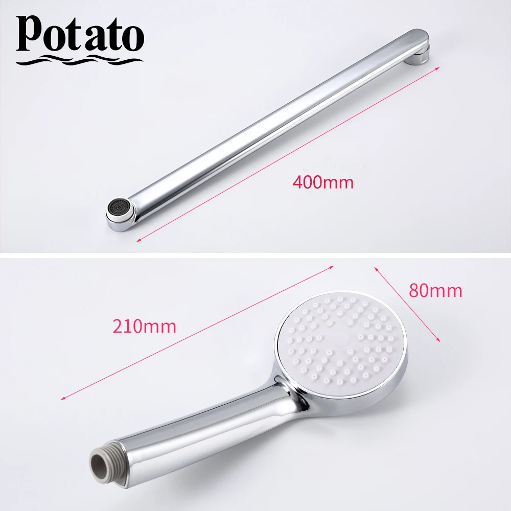 potato bathroom shower faucet 5 colors bright mordern long nose hot and cold water mix with shower head shower set p2771 free global shipping