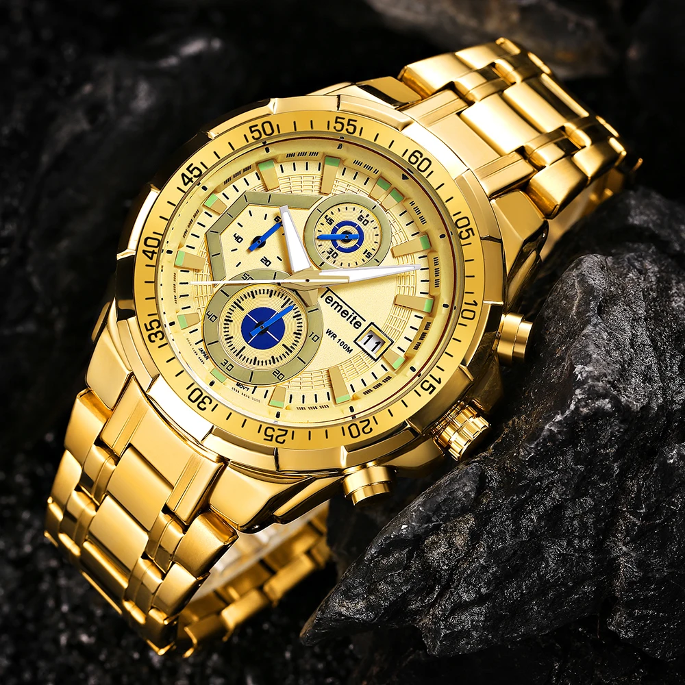 Часы наручные TEMEITE мужские кварцевые спортивные брендовые роскошные в стиле