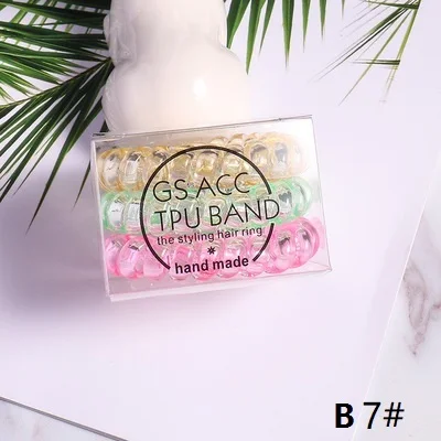 1 коробка/9 шт., новинка, han edition, женские эластичные резинки для волос, модные резинки для волос, яркие цвета, аксессуары для волос - Цвет: B7