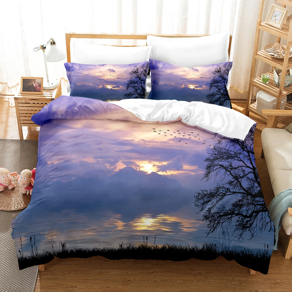 

Комплект постельного белья с изображением дерева и цветов, одинарный, двойной, полноразмерный, Королевский, Королевский, набор постельного белья с изображением дерева, детская, спальная комната, комплект с чехлом-накидкой 3D 006