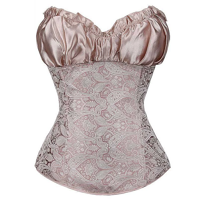 Корсет женский атласный с оборками элегантный однотонный корсет в Королевском