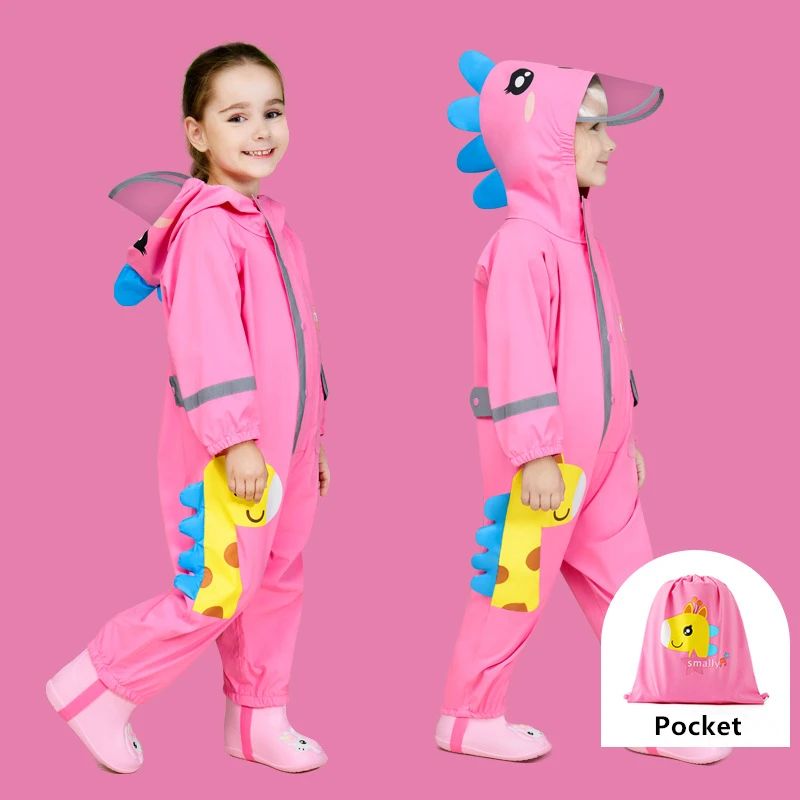 От 1 до 9 лет детский комбинезон водонепроницаемый с рисунком динозавра дождевик