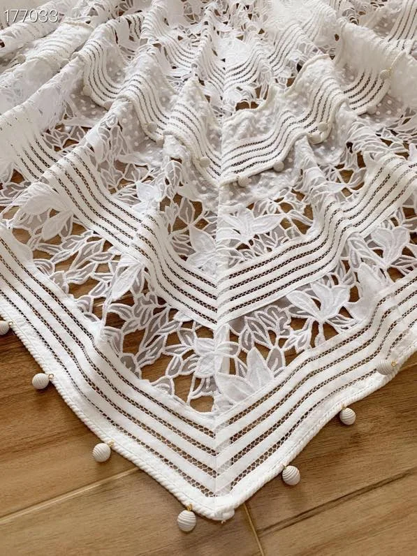 

2021 spring and summer lady style Japanese V-neck hollowed out embroidery wave point drop ball irregular slim sling skirt