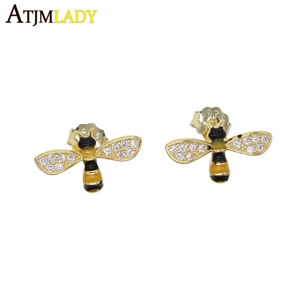 Золотые модные ювелирные изделия красочные cz проложенные милые животные пчела