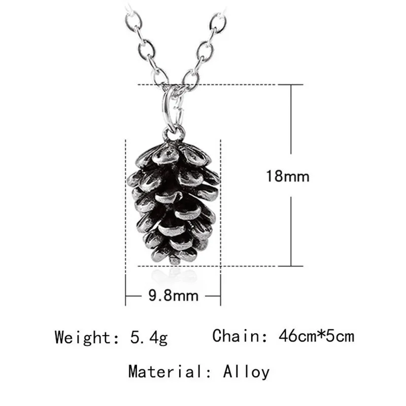 

Fashion Vintage Chain Necklace For Women Girl Pine Nut Plant Specimen Pendant Metal Choker Acorn Pinecone Jewelry Accessories