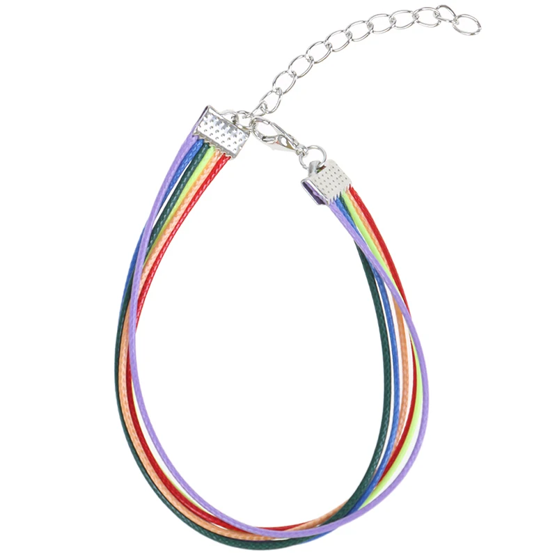 1 шт. модный браслет из искусственной кожи женский мужской веселый Радужный