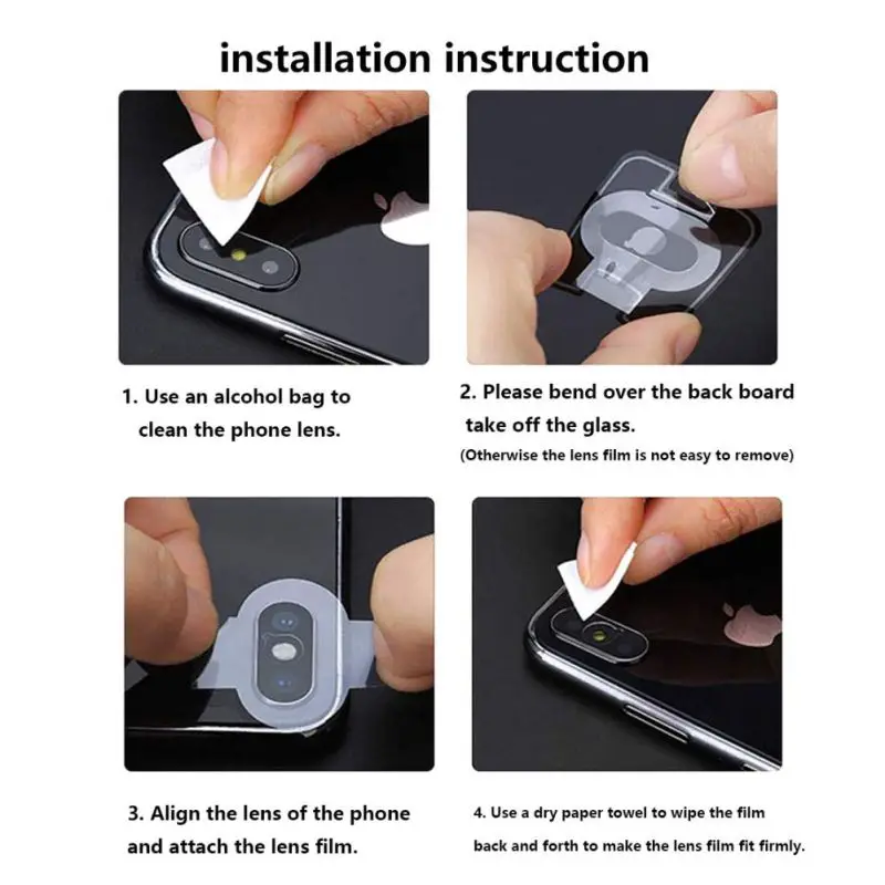 Camera Lens Protective Metal Ring + Tempered Glass For iPhone 11/11Pro/11Pro Max Back Protector Cover Case | Мобильные телефоны и