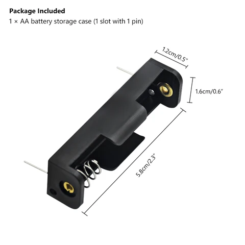1 слот AAA AA пластиковая черная фотоемкость емкость держатель батареи пластиковый контейнер с длинным штифтом для 1 шт. AA AAA ячейки