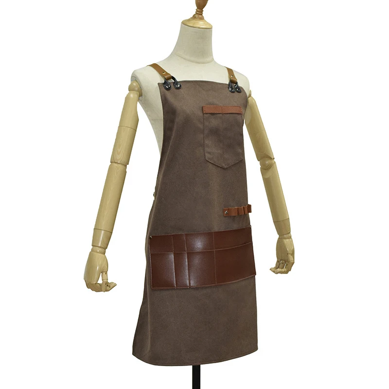 

Adjustable Aprons Canvas Sleeveless Apron for Woman Cooking Chef Work Apron for Grill Bar Shop Cafes Studios Uniform