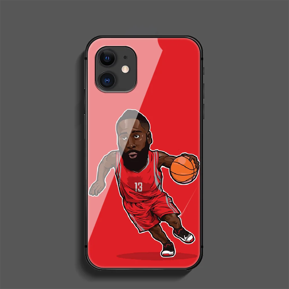 

James Harden basktball 13 Phone Tempered Glass Case Cover For Iphone 5 6 7 8 11 12 5S 6S X Xr XS Se Max Plus Pro Mini Black Etui