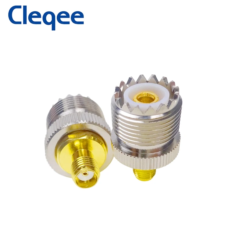 Cleqee 1 шт. SMA Гнездовой к UHF гнездовой адаптер RF коаксиальный разъем SO-239 SO239