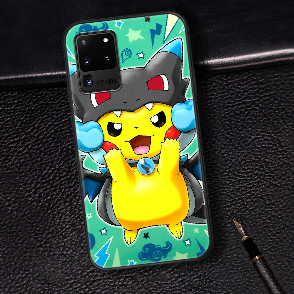 

Cute Pokemons Cartoon Anime Phone Case Cover Hull For Samsung Galaxy S 6 7 8 9 10 e 20 Edge Note 8 9 10 Plus black Coque Tpu