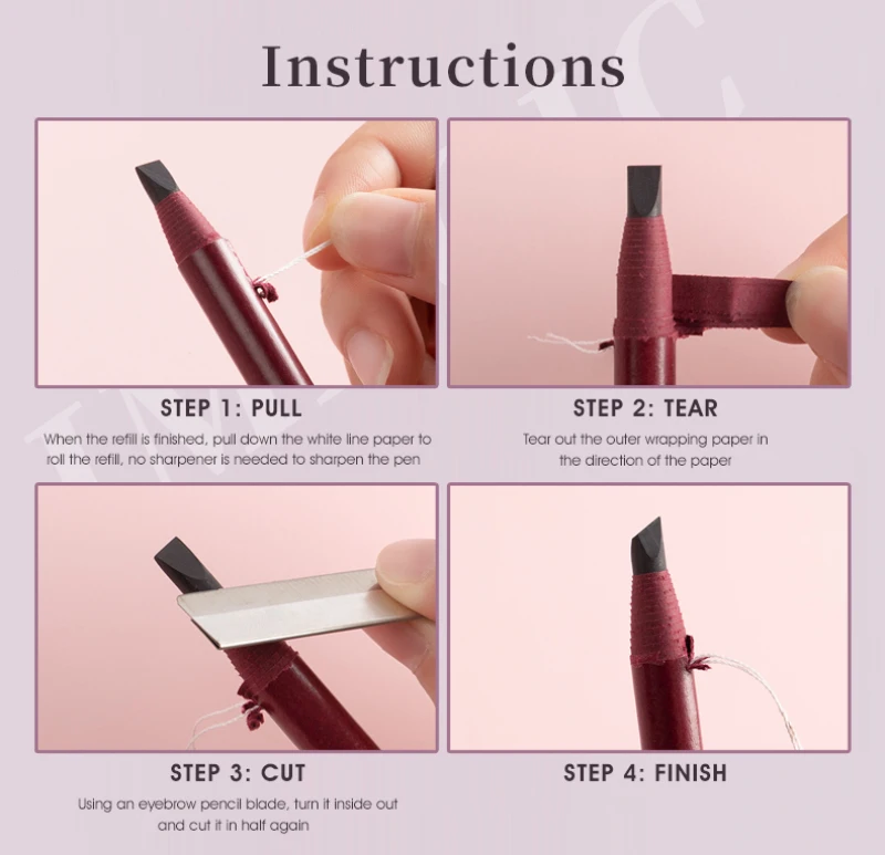 Карандаш для бровей водостойкий цветной 1 шт.