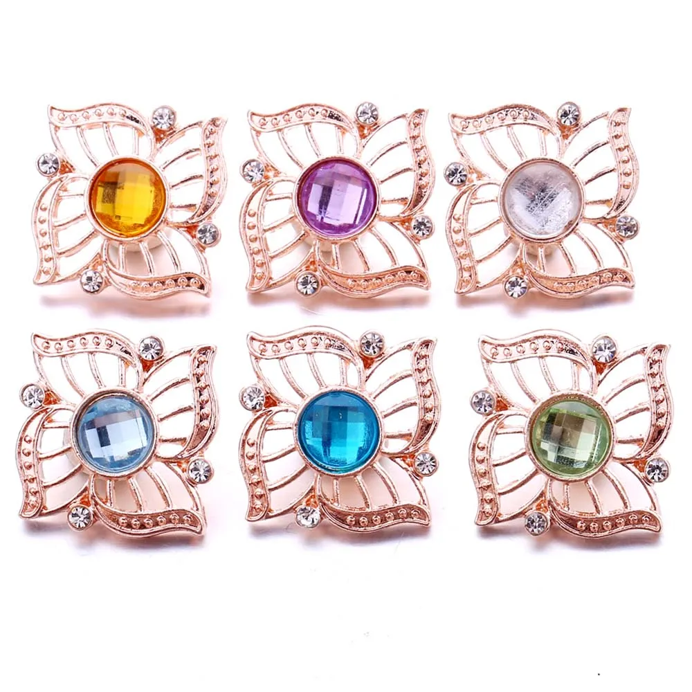 5 шт./лот новейшие ювелирные изделия из розового золота смешанные 18 мм кнопки с