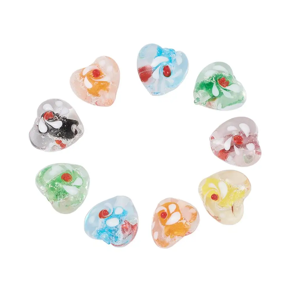 100 шт. разноцветные светящиеся бусины в форме сердца ручной работы для