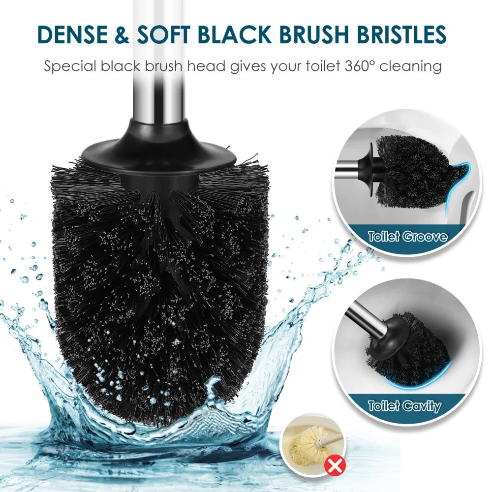 

HOMEMAXS 2 in 1 Toilet Plunger Toilet Brush with Holder Toilet Sucker Cup Cleaning Tools for Home Bathroom Cleaning