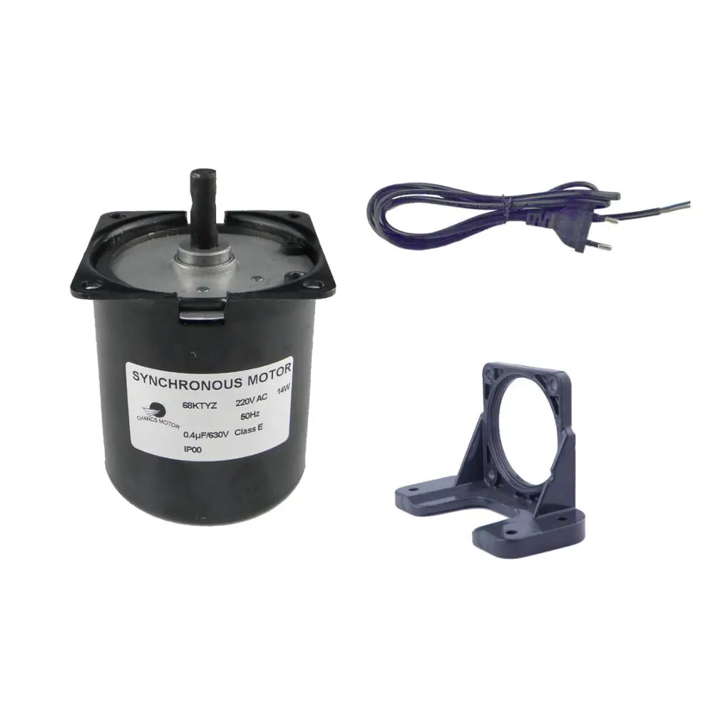 

CHANCS 60KTYZ 220V 1.2RPM Miniature Low Speed Synchronous Motor With Motors Fixed Bracket And Power Cord Switch Plug 1.5m