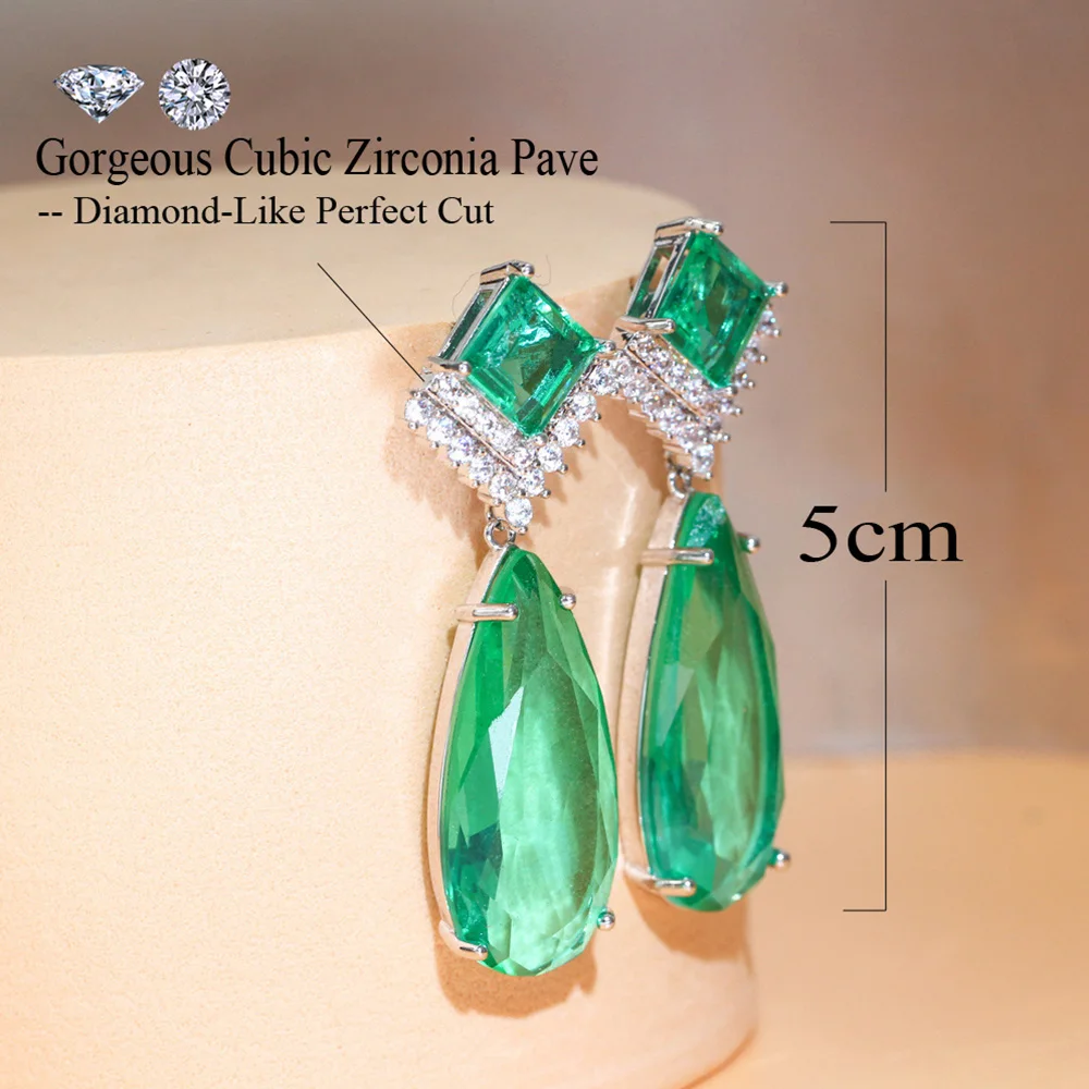 Пера элегантная женская зеленая с кристаллами CZ Роскошная Банкетная Вечеринка