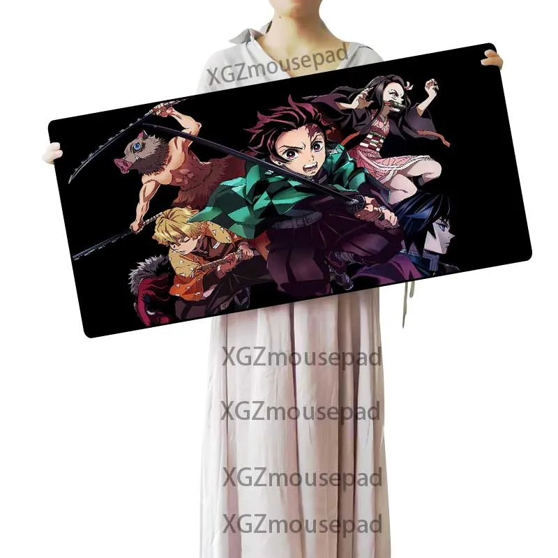 Большой коврик для мыши XGZ черный с застежкой по краям аниме рассекающий демонов