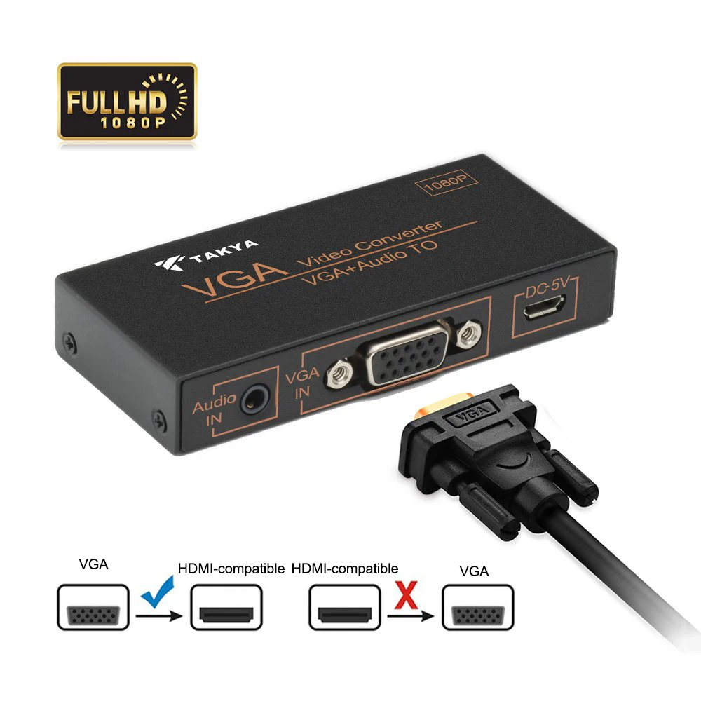VGA к HDMI совместимый конвертер монитор/PS3/PS4/HDTV/Blue ray DVD 3 5 мм аудио Micro USB Power выходной