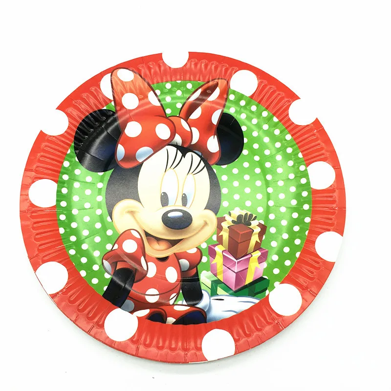 7inch plate 10pcs Минни anniversaire вечерние Минни Маус посуда коллекция для маленьких детей на день рождения украшения, товары для вечеринки - Цвет: 7inch plate 10pcs