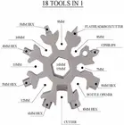 18 в 1 снежинки зимние инструмент гаечный ключ шестигранный ключ, дюймовый стандарт Многофункциональный Кемпинг на открытом воздухе Инструменты для выживания открывалка для бутылок Отвертка