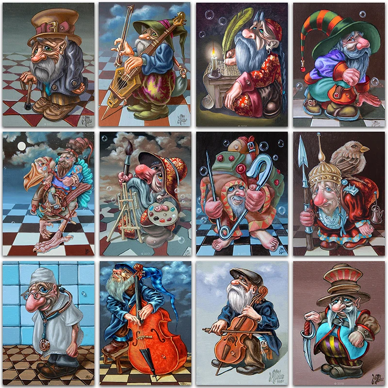 

Набор для алмазной живописи 5D «сделай сам», мультяшная аниме карликовая полноразмерная и круглая Алмазная Вышивка крестиком, Алмазная моза...