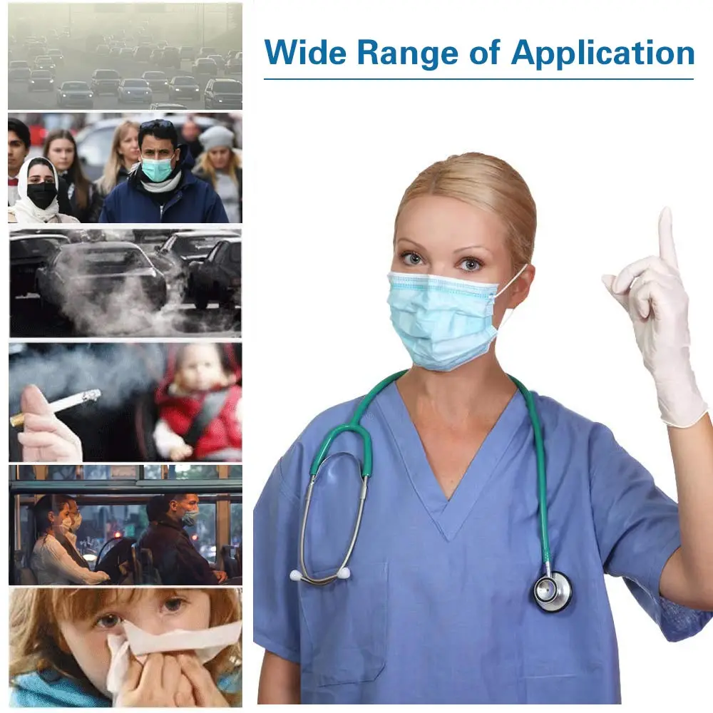 Маска Защитная одноразовая 3-слойная с ушными петлями и фильтром | Красота