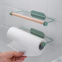 kitchen paper towel rack wrought iron wall mounted oil absorbing paper cling film free perforated rag roll paper storage rack1