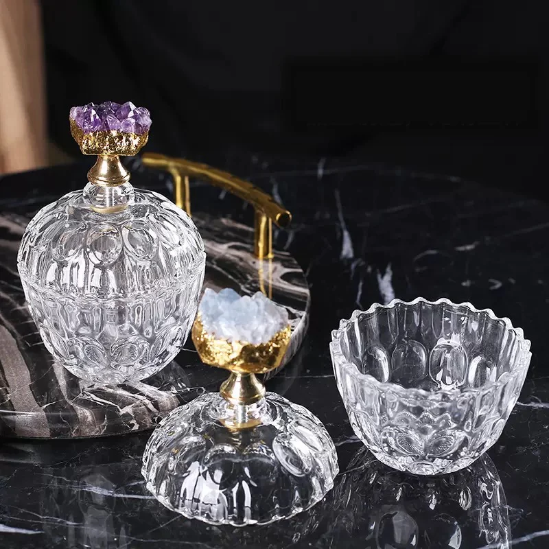 Европейские прозрачные стеклянные банки для хранения алмазные сахарные коробка