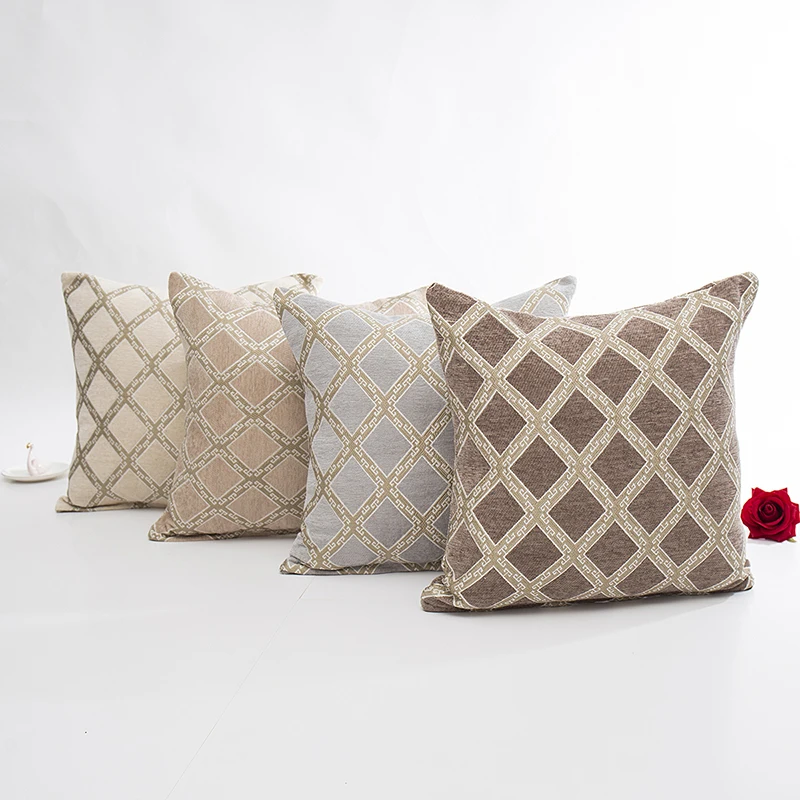45*45 см роскошные кофейные Чехлы для подушек без внутреннего клетчатого