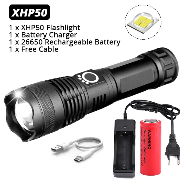 Package C Xlamp XHP90 самый мощный флэш-светильник XHP70 тактический флэш-светильник XHP50 USB Zoom фонарь для охоты 26650 безопасный молоток - Испускаемый цвет: Package C