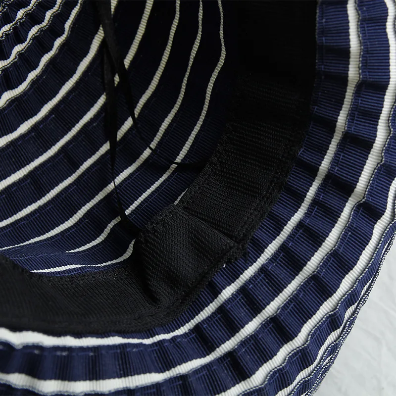 H7469 черно-белая полосатая Ткань банта Женская Солнцезащитная шляпа летний отдых