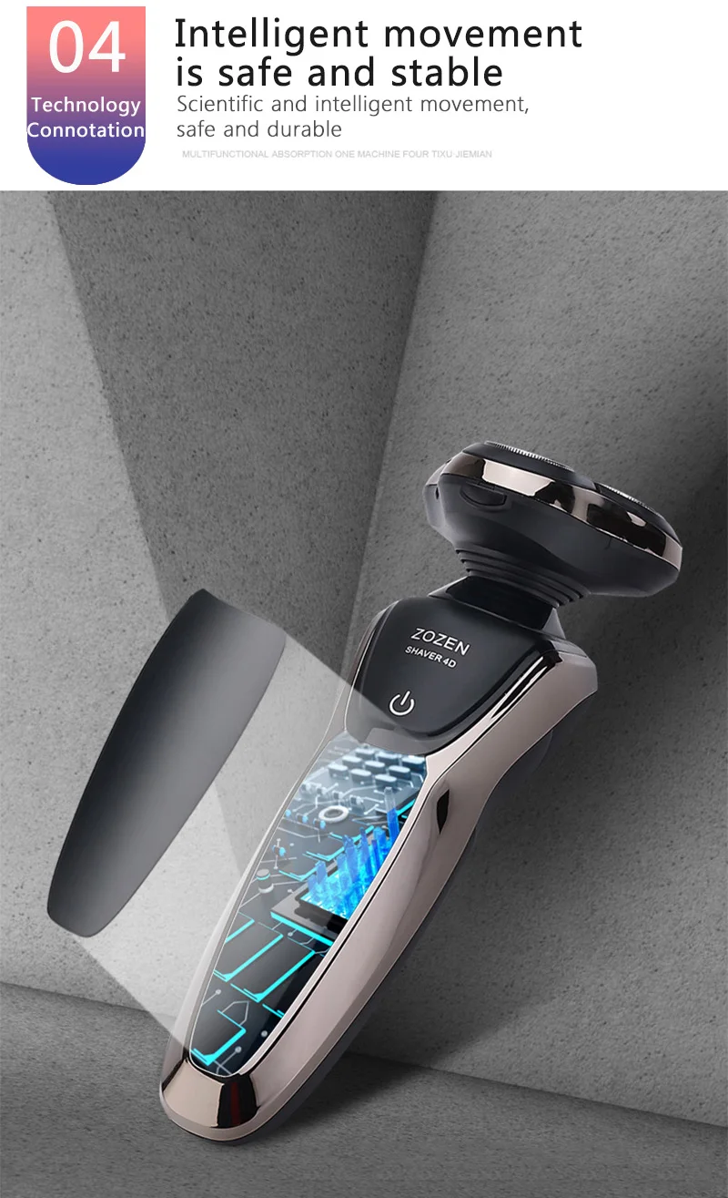 4D электробритва, три ножа, моющаяся, usb зарядка, бритва, электрическая «Умная» бритва, мужская, многофункциональная, триммер для бороды, триммер для волос