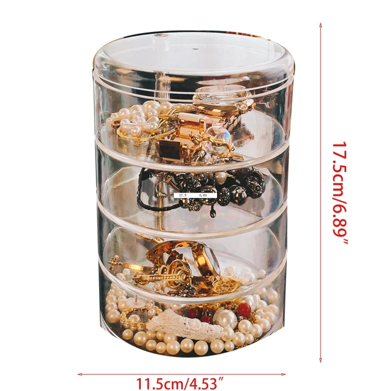 

Transparent 360 Degrees Rotary Multilayer Jewelry Storage Box As A Gift For Girl