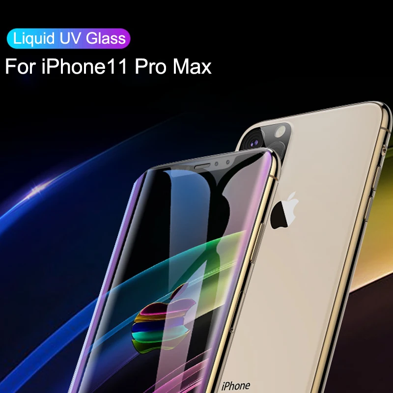 Защитная пленка для iPhone X XS Max XR закаленное стекло с нанопокрытием жидкое УФ 11 Pro 7 8