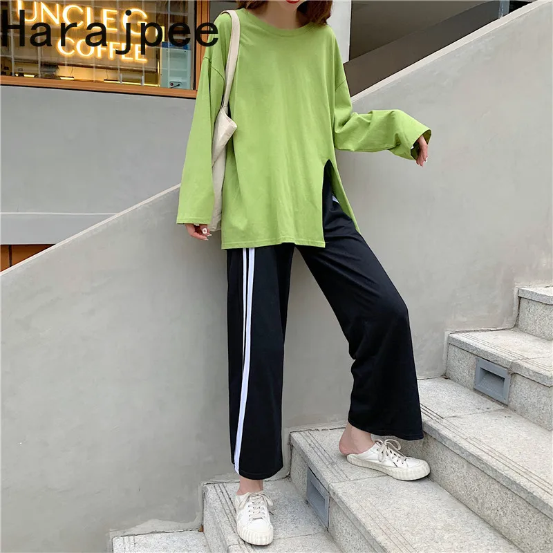

Harajpee Pajamas Women's Spring and Autumn Cotton Trousers Long Sleeve Two Piece Suit Ins Loose Can Be Worn Out Home Sleepwear