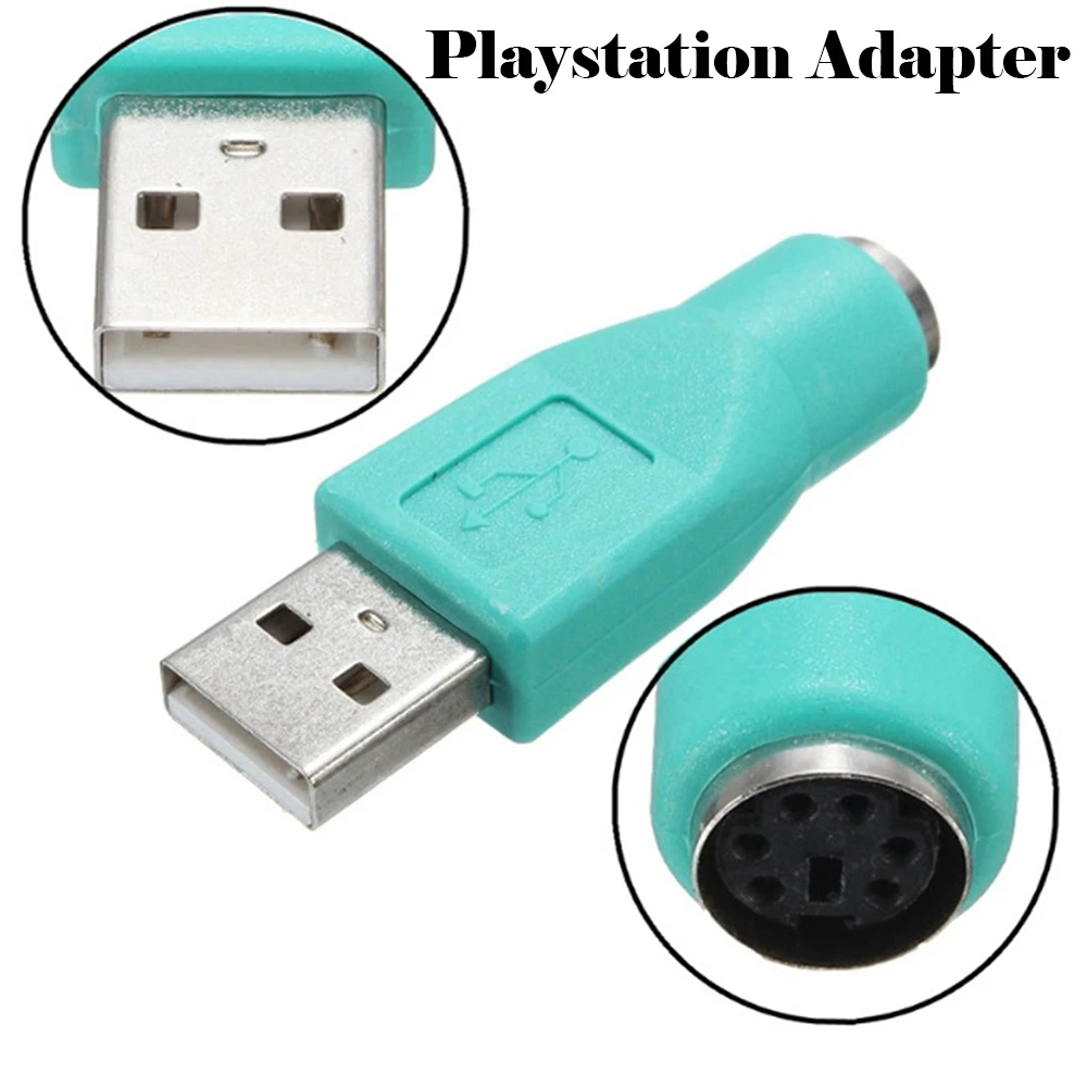 Адаптер Playstation USB штекер для PS2 Женский адаптер конвертер для компьютера ПК клавиатура мышь аксессуары