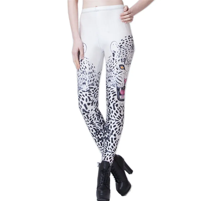 DOUBCHOW женские с эластичной резинкой на талии цифровой 3D Леггинсы принтом из