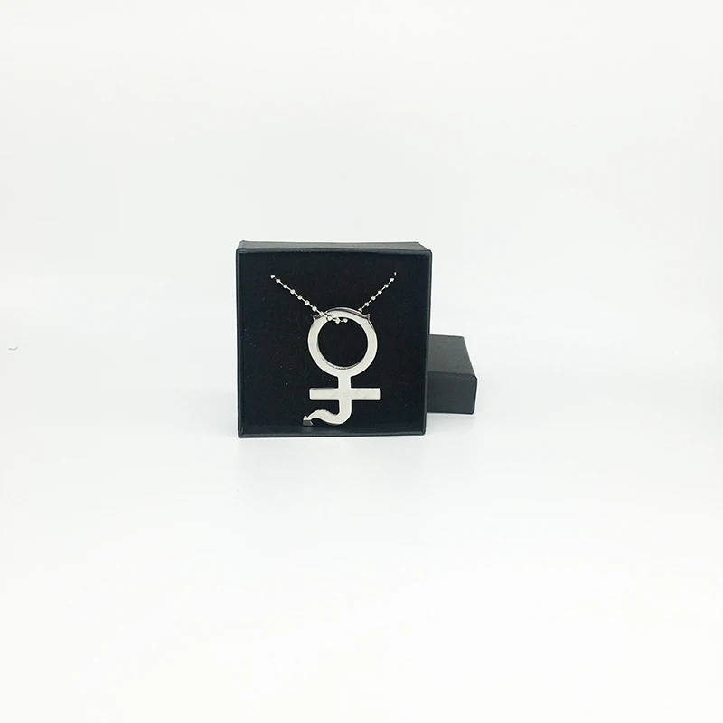 Female Symbol Ожерелье из нержавеющей стали в форме сердца для женщин Unif сверхмощная Готическая уличная цепочка ожерелье чокер металлический воротник - Окраска металла: Female Symbol