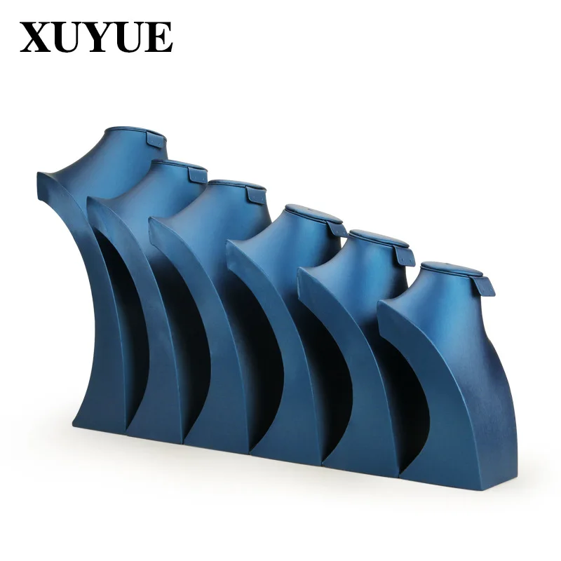 Jewelry Display Stand Necklace Earring Stand Factory Outlet Blue Brushed Model Neck Stall Desktop Props